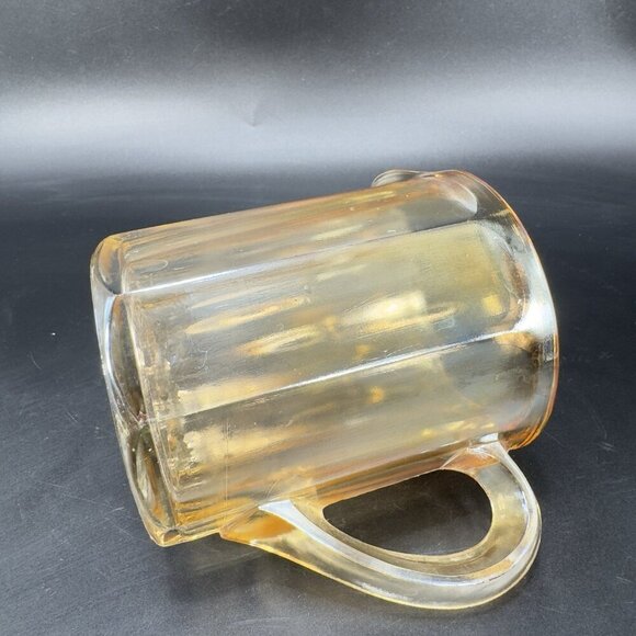 Vintage Carnival Glass Small Pitcher Creamer Jug Shiny Finish Glass Pitcher VTG - Picture 5 of 11